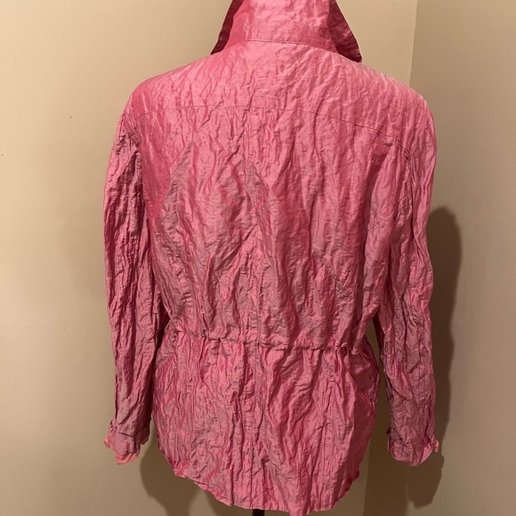Chico's Iridescent Pink Crinkle lightweight jacket , size 3 (12-14) - Picture 3 of 3